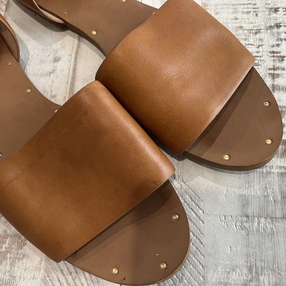 Madewell Thea Sandals Leather Flats Open Toe Shoes - Picture 2 of 9
